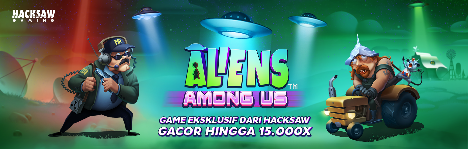 HACKSAW - ALIENS AMONG US GAME PROMO BANNER